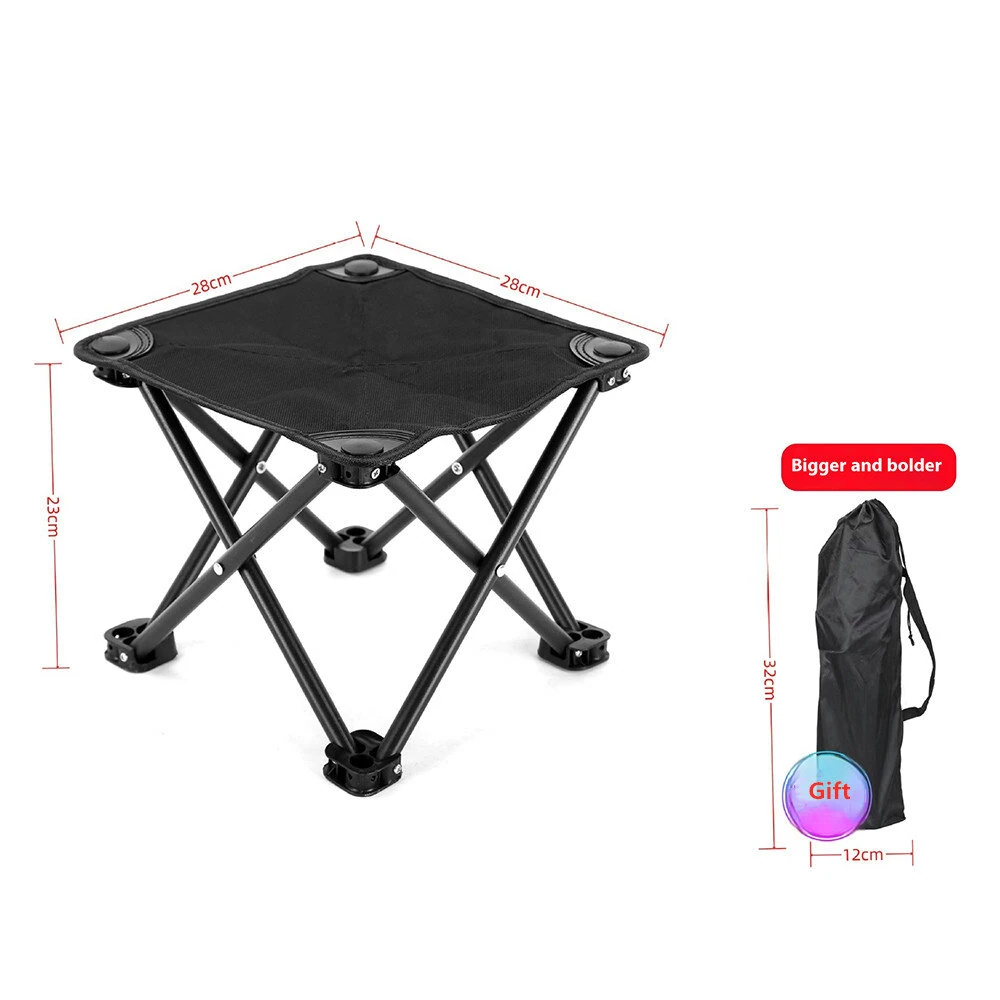 (image for) IPRee Portable Camping Folding Chair Footrest Compact Lightweight Travel Foot Rest Stool for Outdoor Park Lawn BBQ with Storage Bag